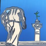 Antonio recalcati, untitled, 1974. original screenprint signed in pencil