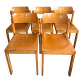 5 chaises empilables vintage — Rainer Schell  Schlapp Möbel 1960s