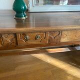 Bressane XVIII walnut table, 2 pulls, a drawer.