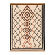 Ecru Berber rug with diamond patterns in structured Atlas style.