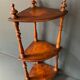 Small old corner shelf in turned wood, 19th century