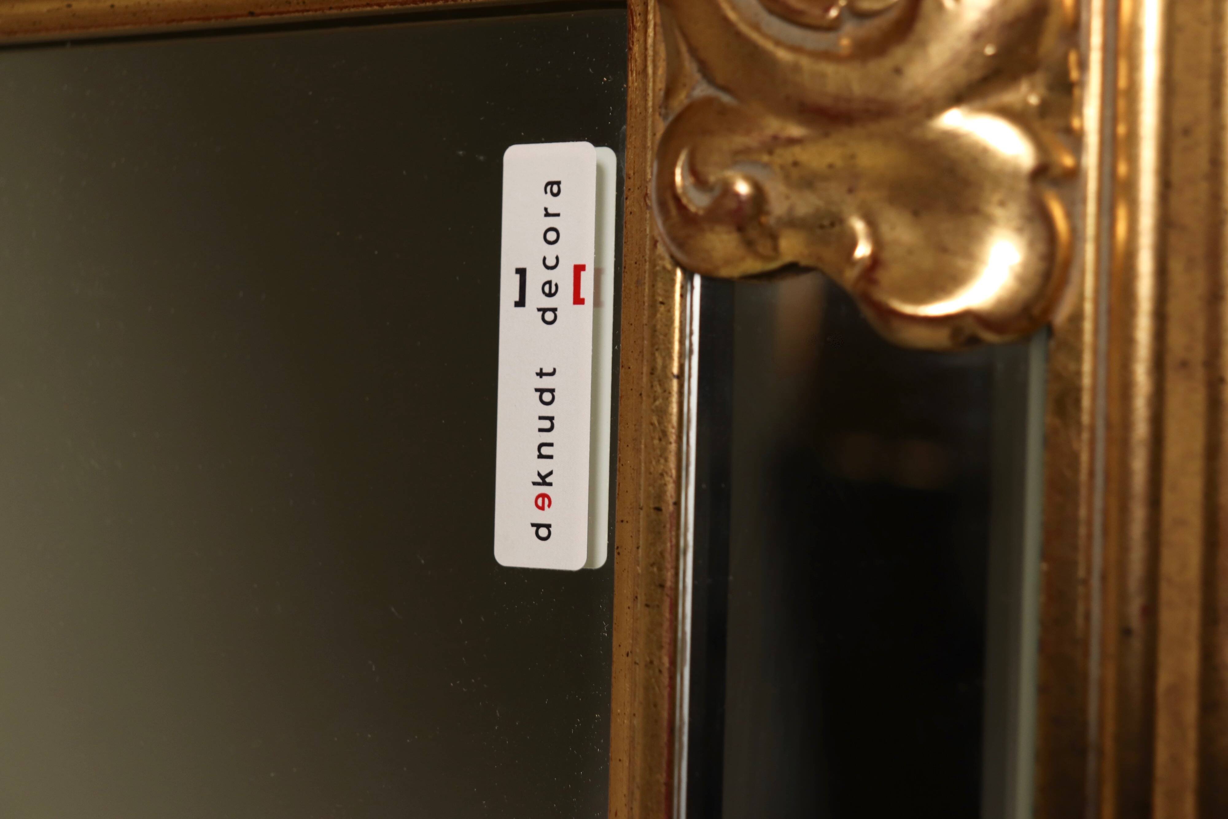 Large Revival Mirror in Gilded Resin by Deknudt Belgium 1980s