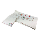 Tablecloth & 9 old monogram linen napkins