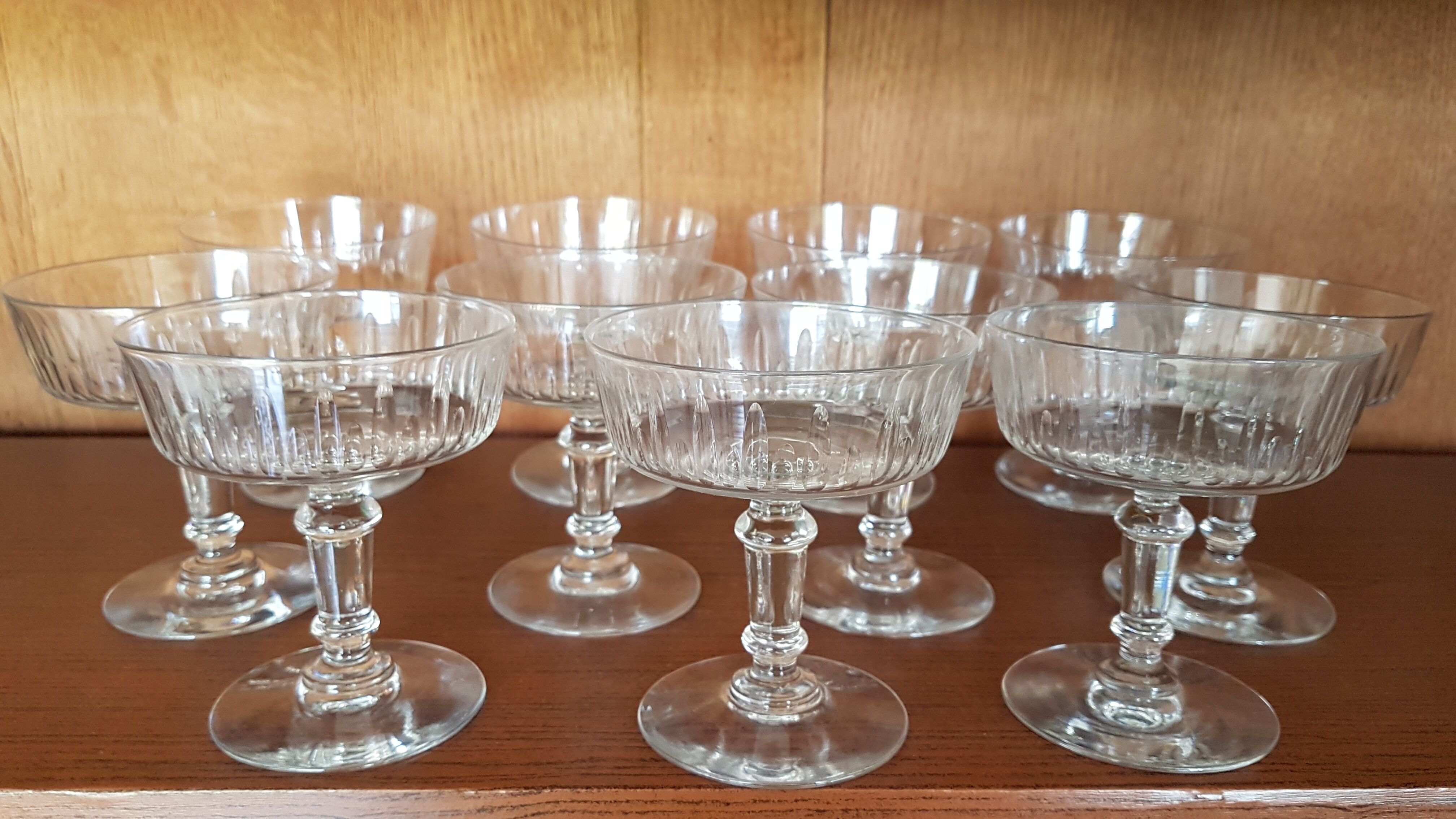 11 champagne crystal cups
