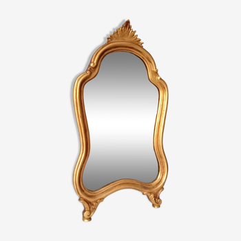 Miroir Rocaille vintage en bois doré