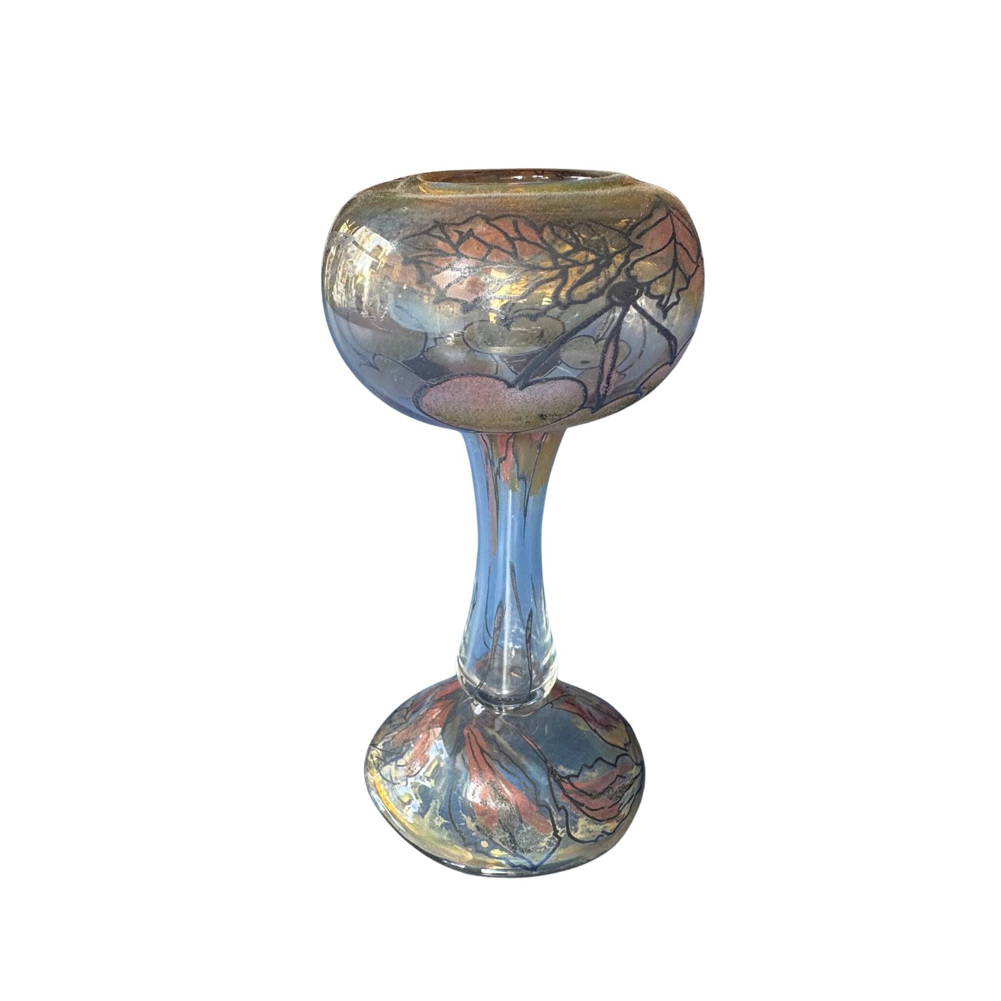 Glass vase signed Vera Walther – German art glassworks, 19th century