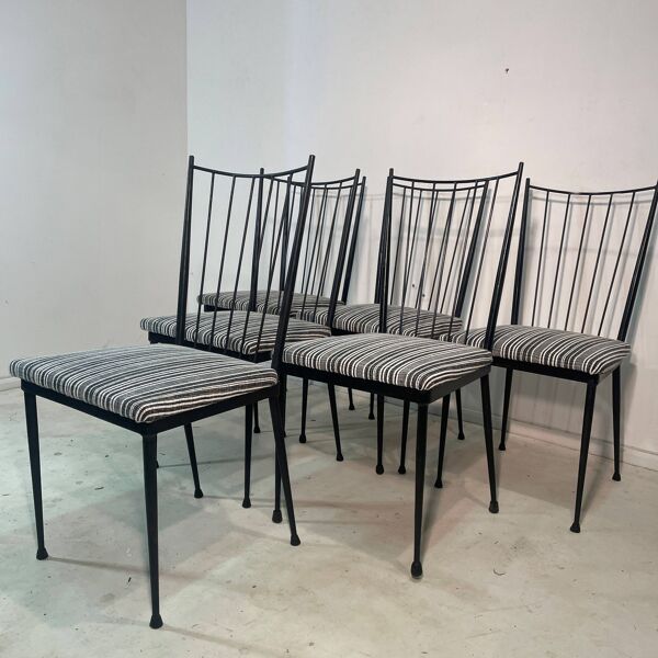 6 chaises originales par Colette Gueden, 1950