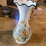 Opaline vase with flowers