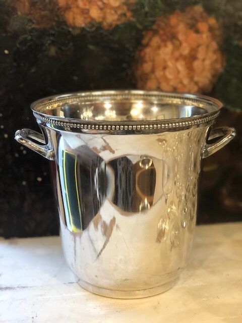 Silver metal champagne bucket