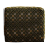 Repose pied carré en tissu vert et or