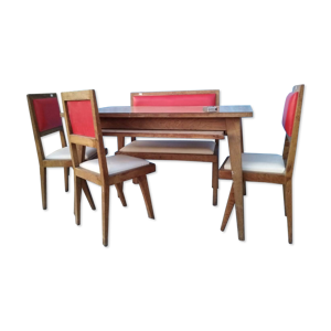 Table années '60 avec 3 chaises