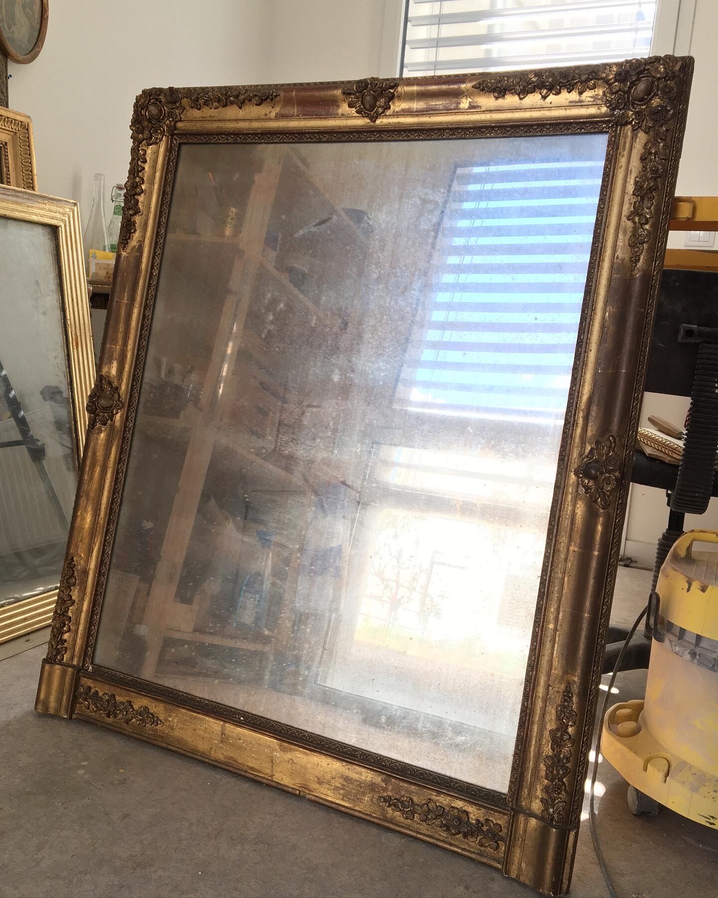 Miroir doré Restauration, Charles X 110x90