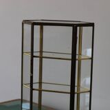 Vintage glass and brass jewelry box