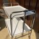Vintage serving trolley, white folding table, 70s design, vintage.
