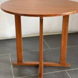 Vintage scandinavian style round teak sidetable