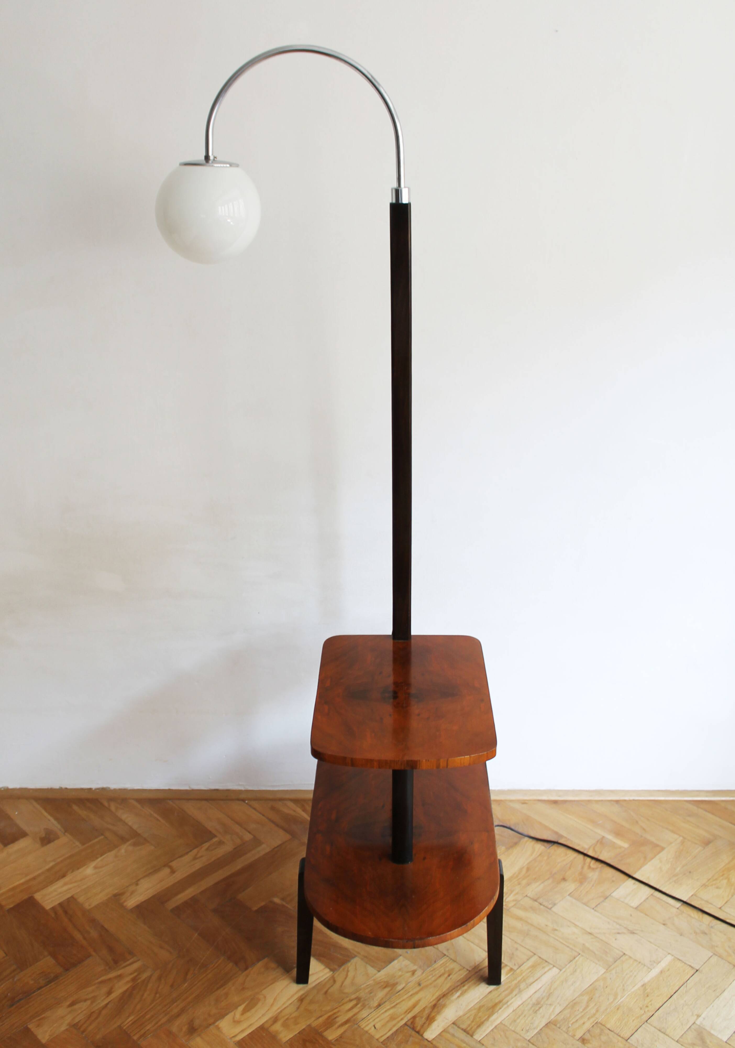 1950s Modernist Floor Lamp with Shelves
