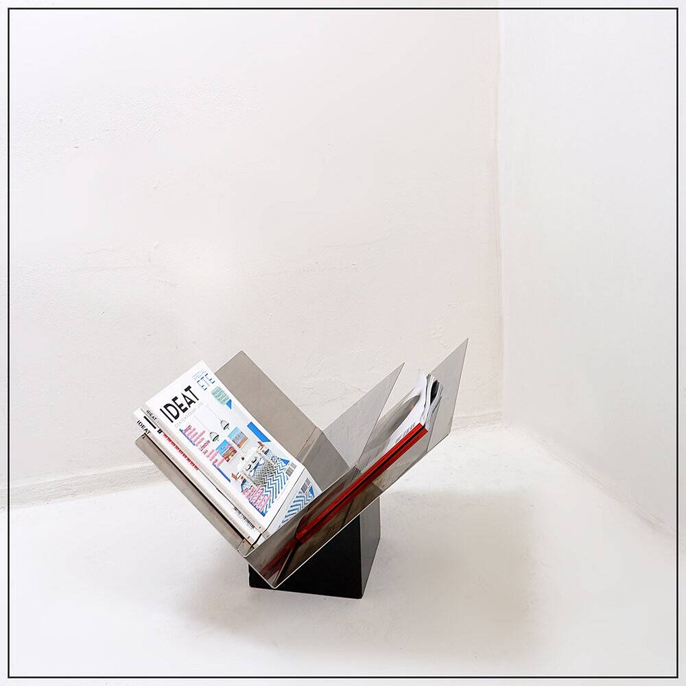 Sculptural magazine rack by G. Giuliana, Mazza Sergio for Krupp - 1970
