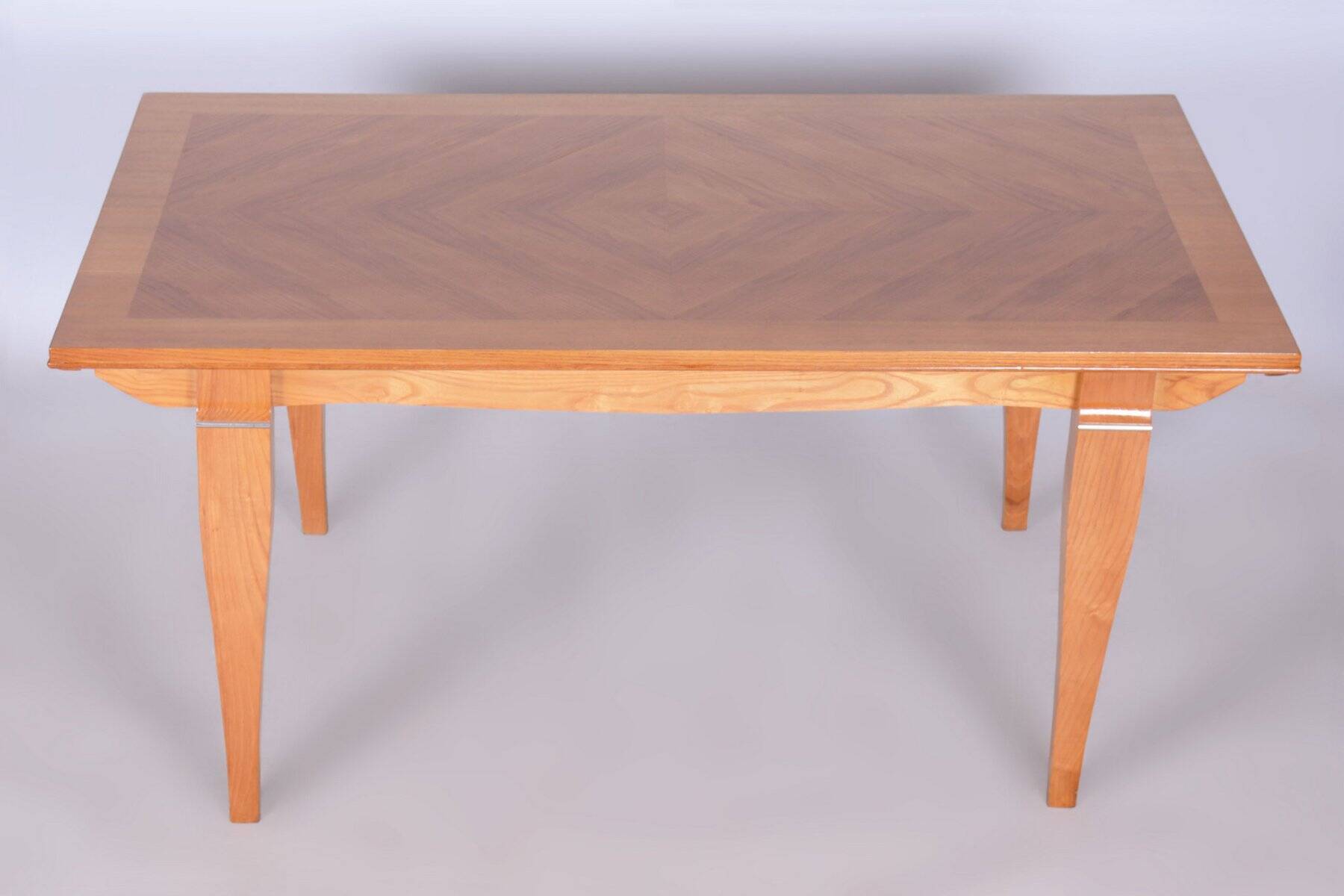Art Deco Oak & Spruce Folding Table attributed to J. Leleu, France, 1920s