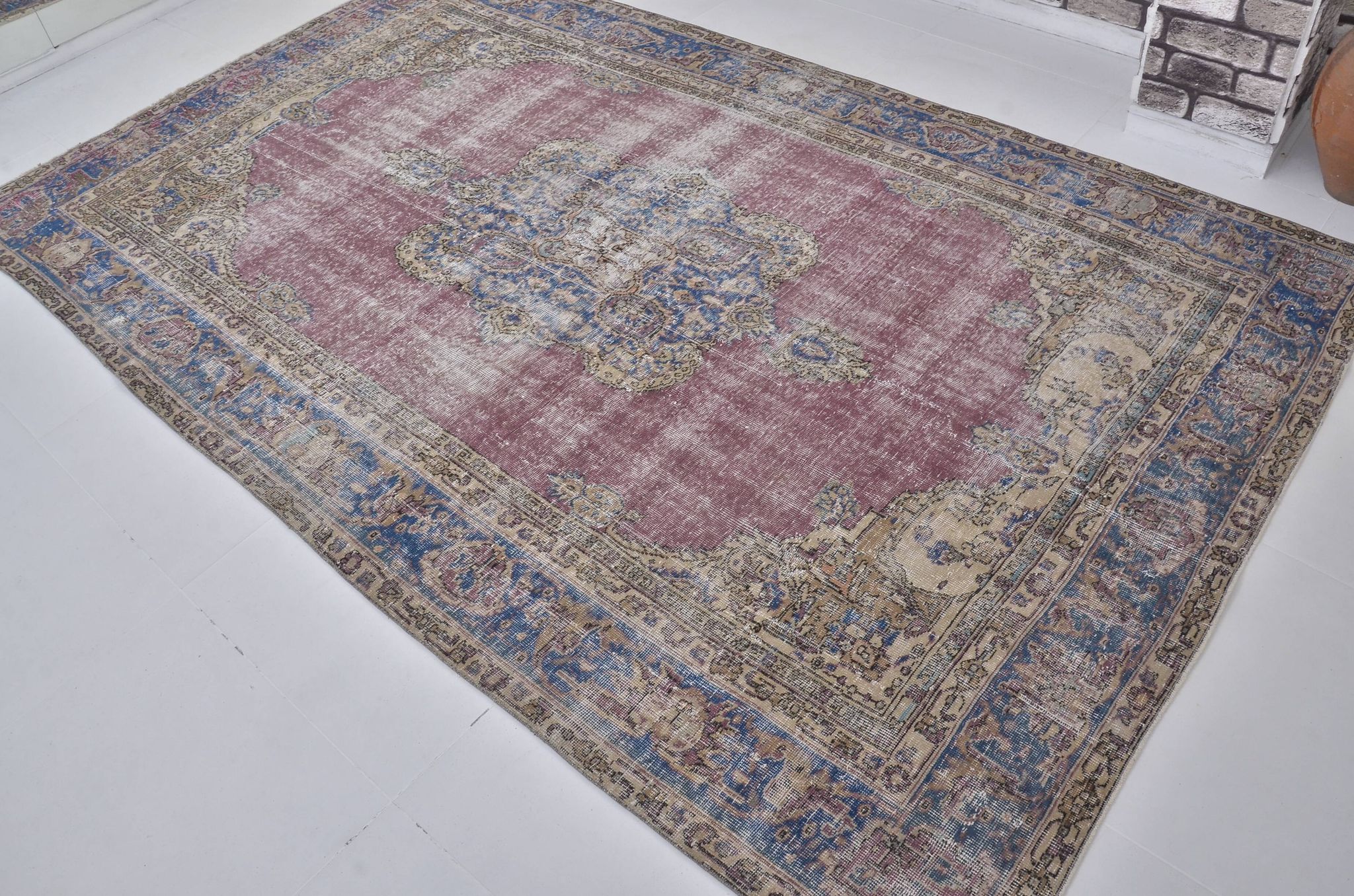 Tapis de salon Oushak noué à la main sku 1483