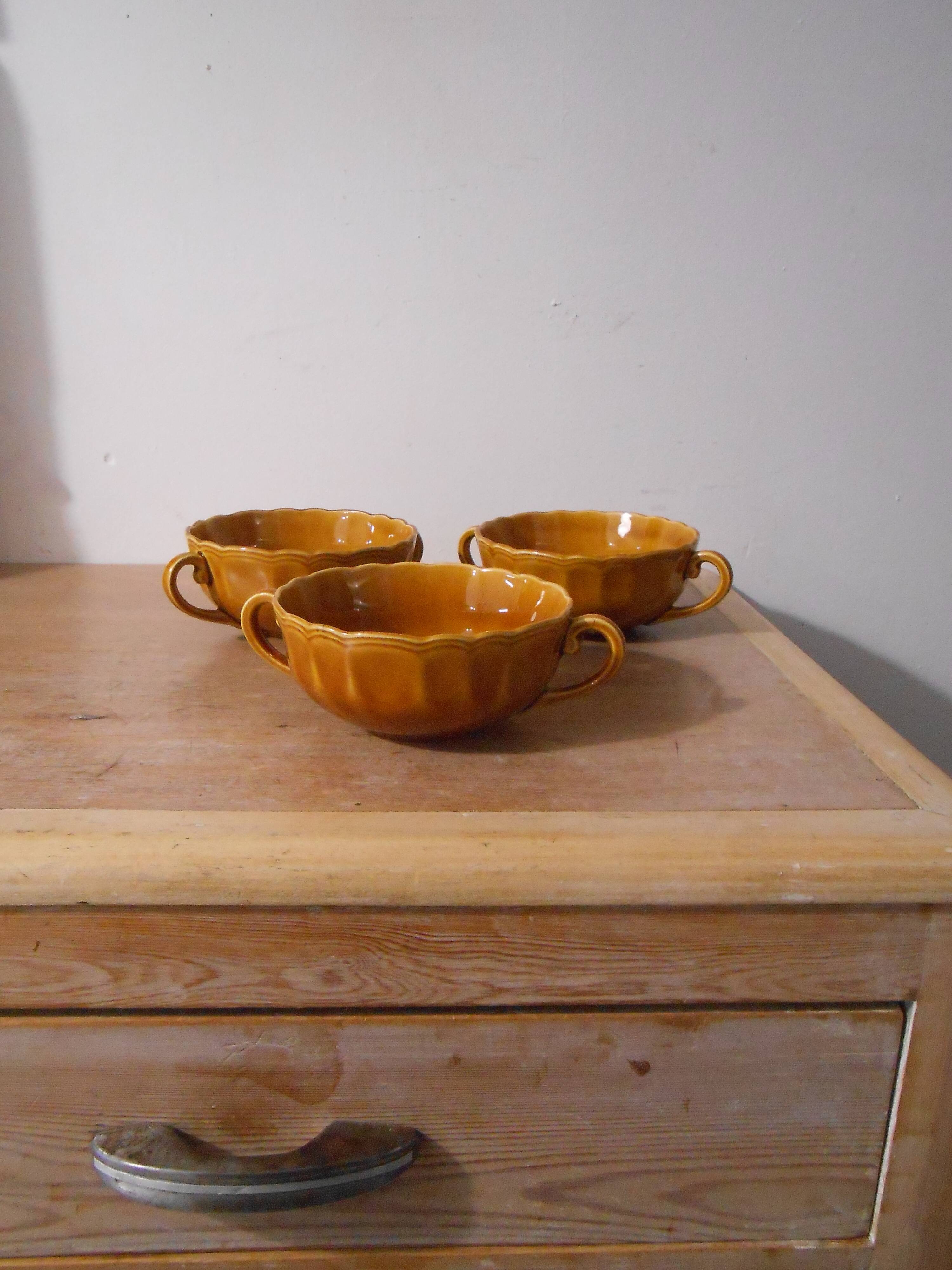 3-bowl ceramic set Lunéville Louis VX Honey