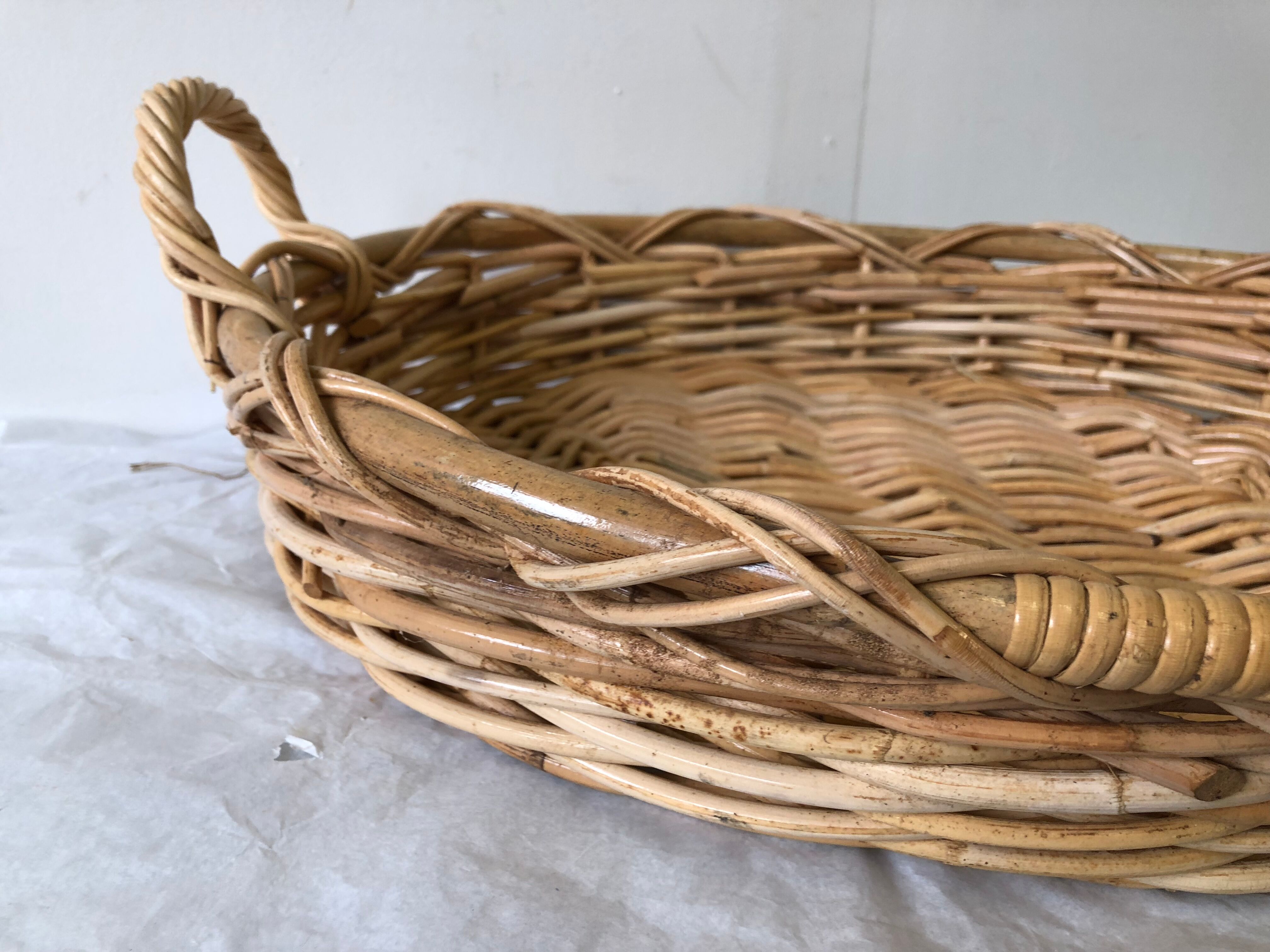 Vintage rattan tray