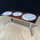 Chrome coffee table and earthenware 1970