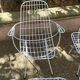 4 vintage 60s garden armchairs in white metal