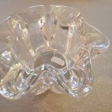 Corolla-shaped ashtray and pocket tray, Vannes Le Chatel crystal.