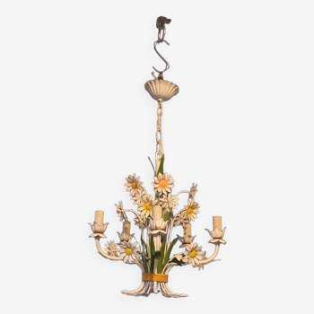 Wrought iron flower chandelier