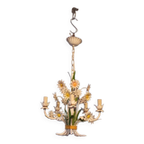 Wrought iron flower chandelier