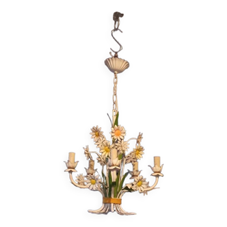 Wrought iron flower chandelier