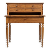 Bureau ancien style Louis Philippe avec gradin XIXeme - 6 tiroirs – plateau cuir extensible
