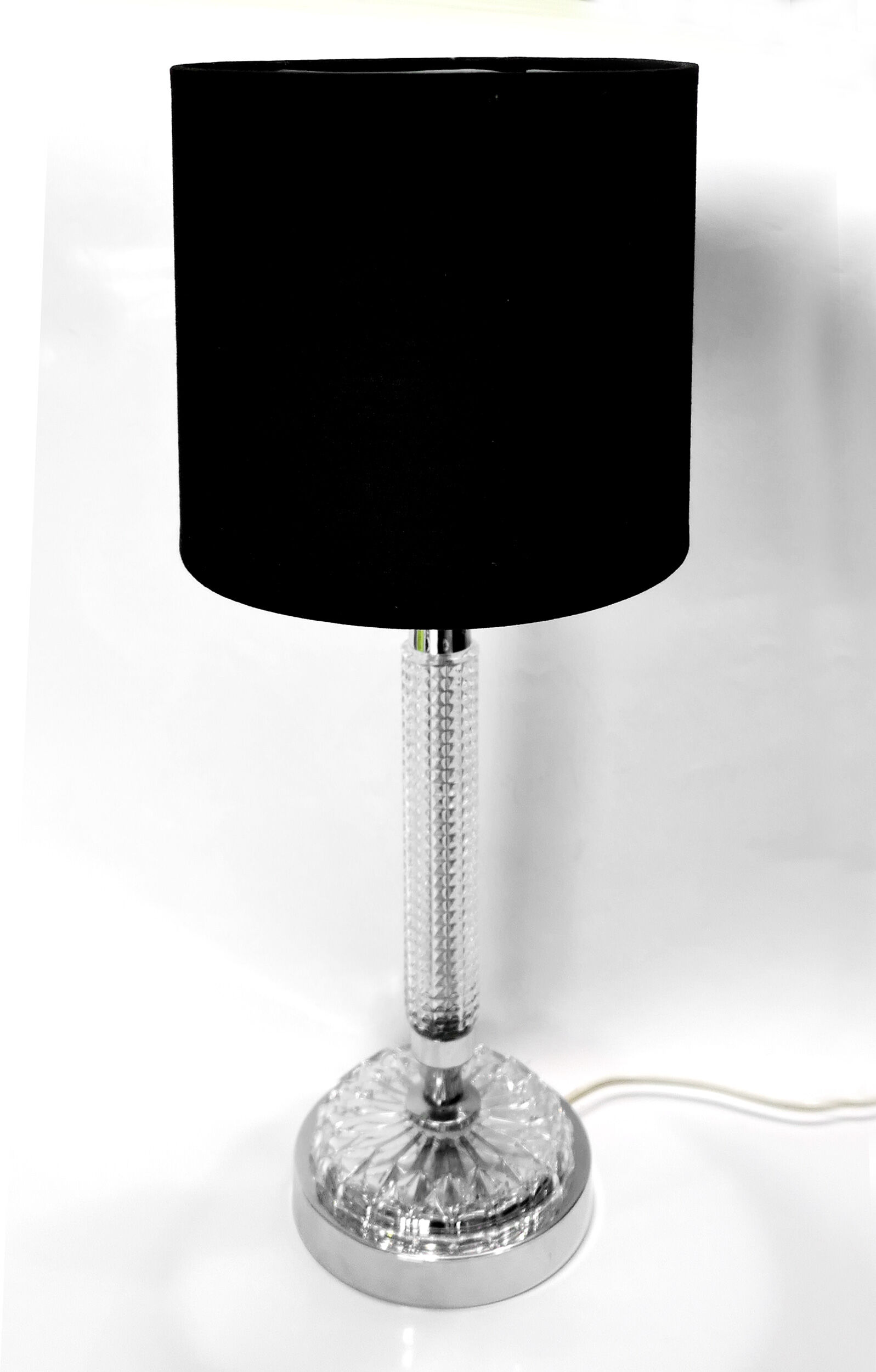 Table lamp glass er metal chrome 1970's