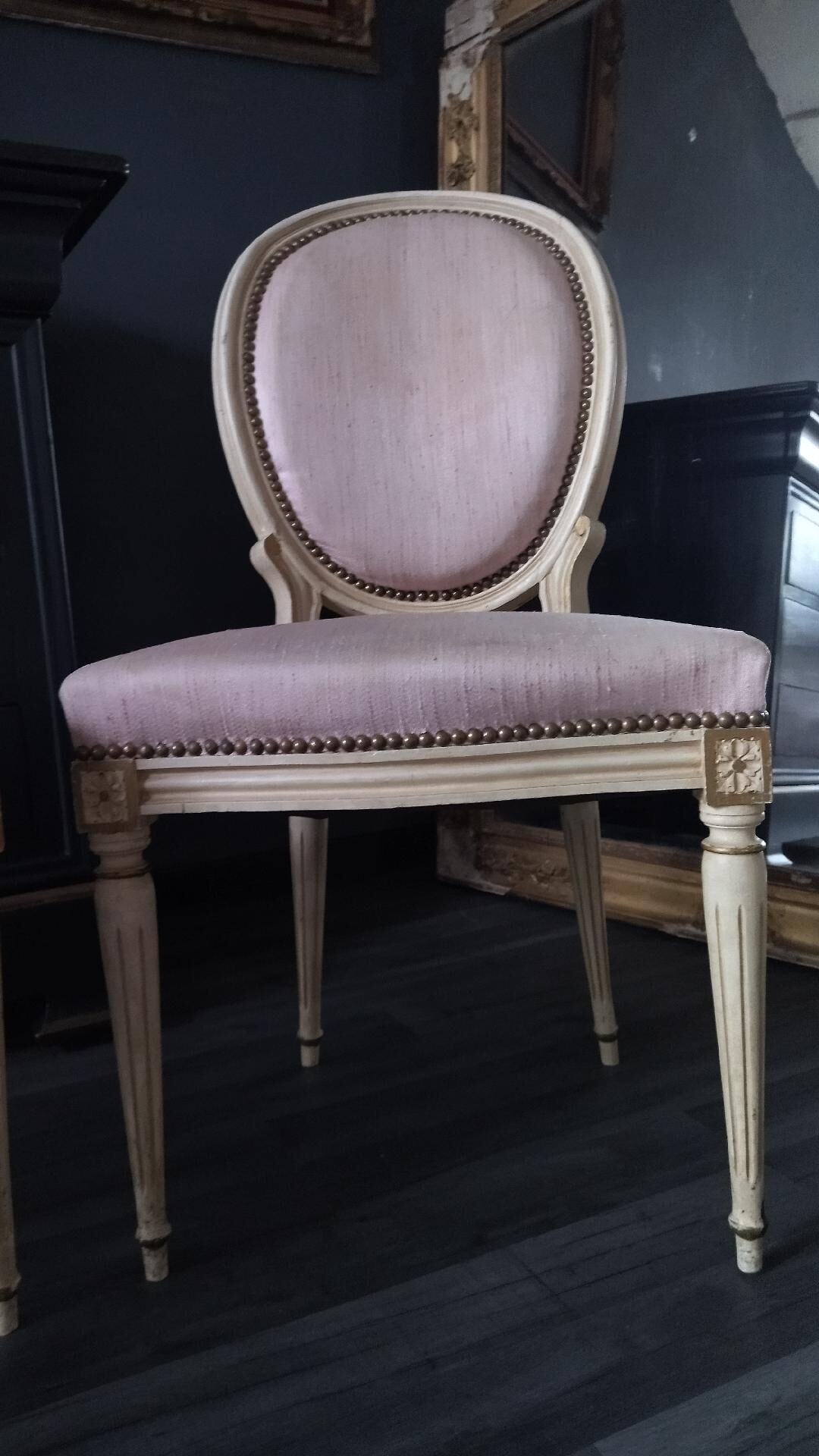 Louis XVI style medallion chairs