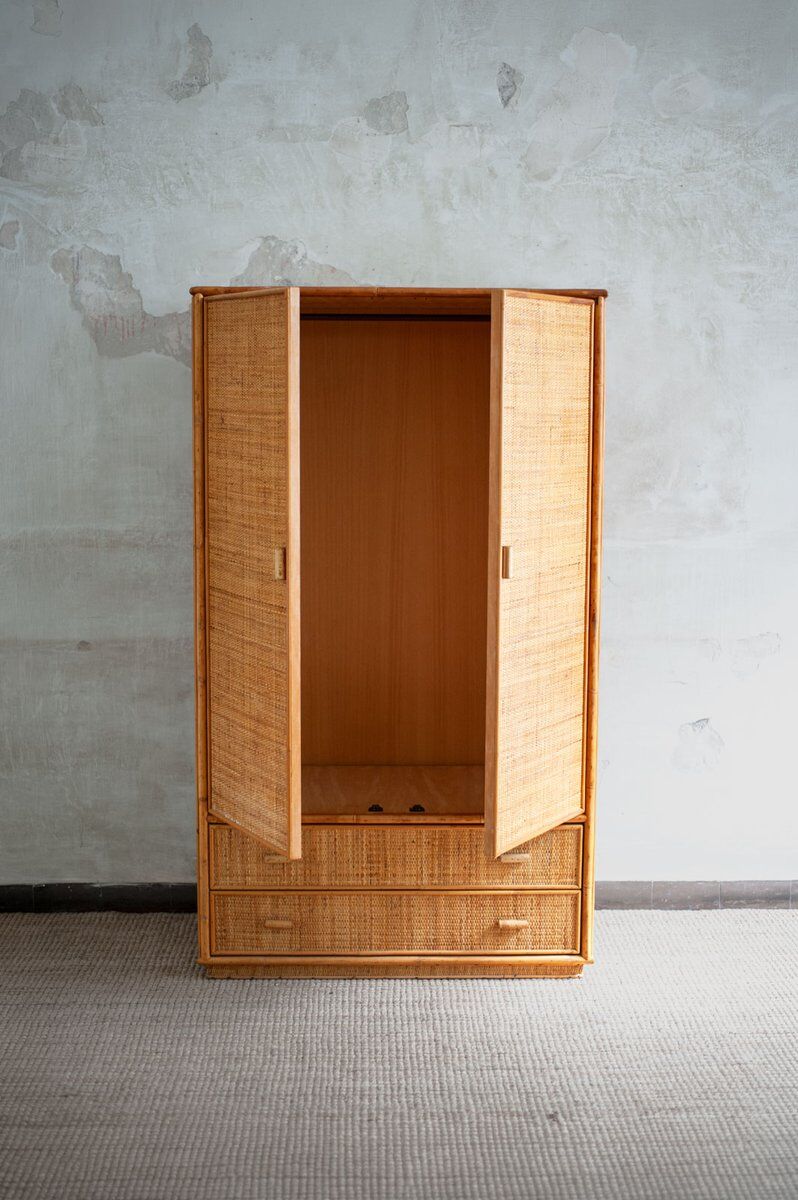 Bamboo wardrobe by Vivai Del Sud, 1970s