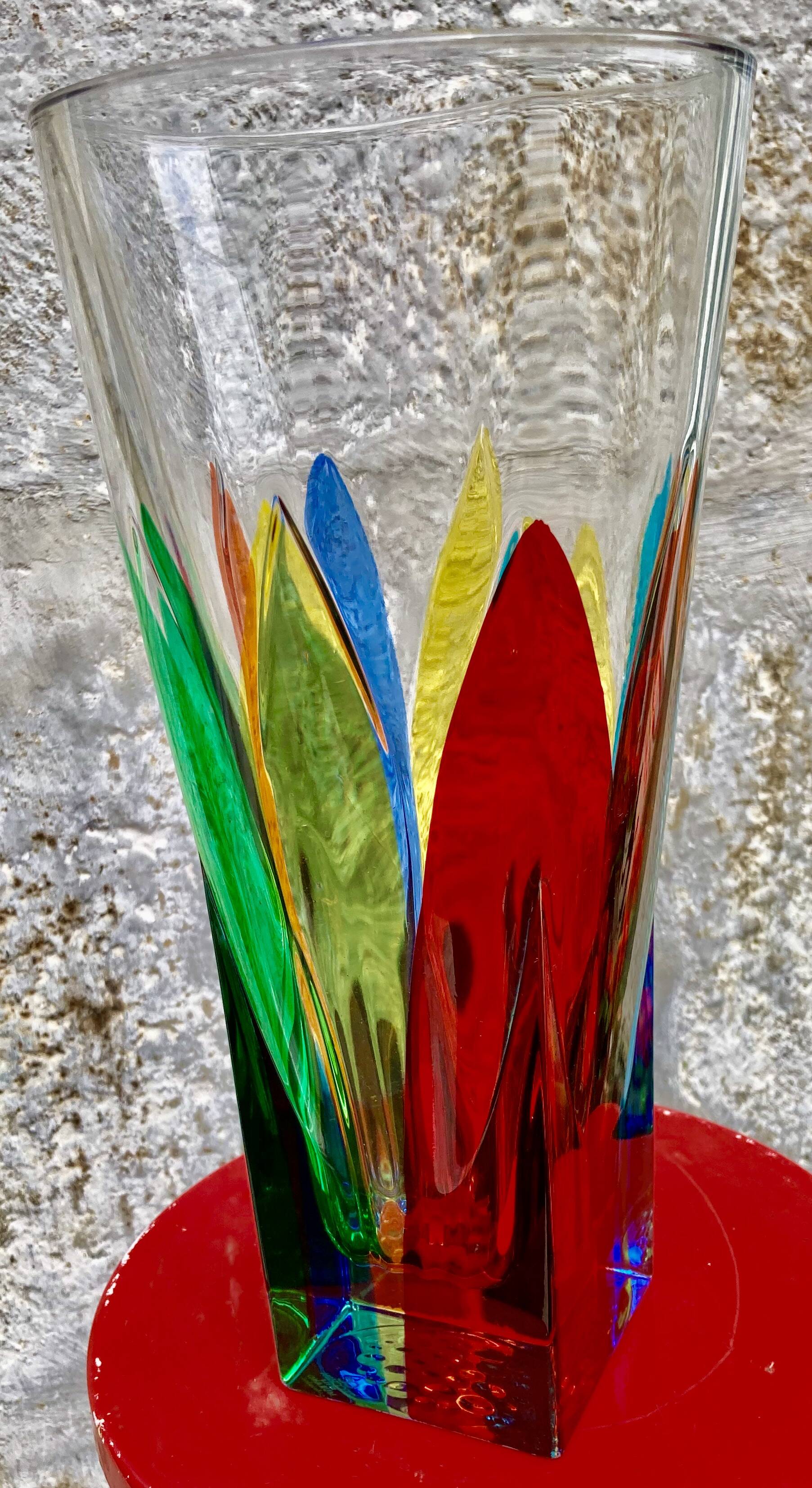 Multicolor vase signed cc zecchin - size xxl