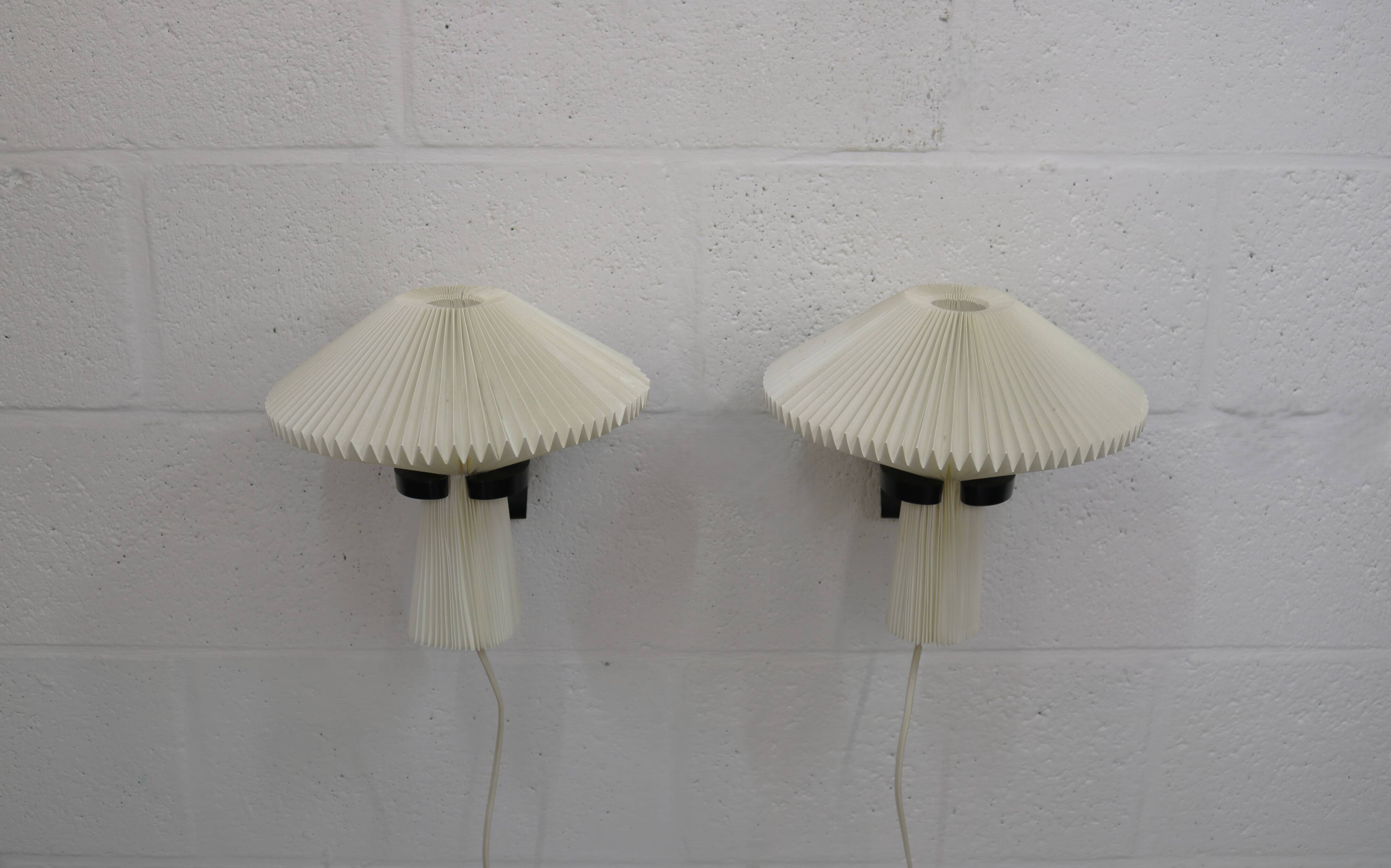 Pair original Le Klint 204 “Mushroom” lamps, designed by Vilhelm Wohlert