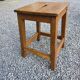 Pair of low stools in solid oak