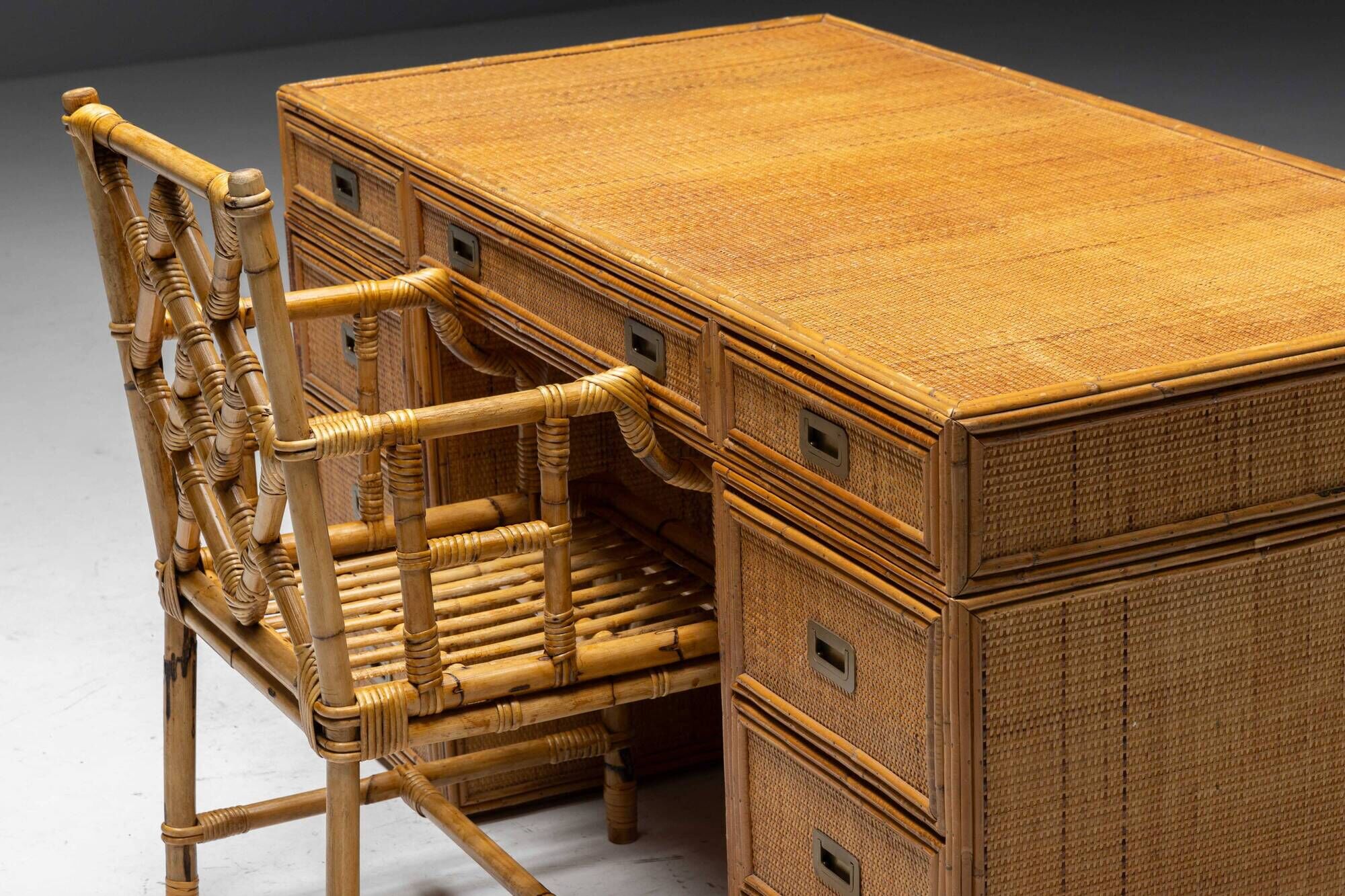 Bureau en Bambou par Vivai Del Sud, Italie, 1970s
