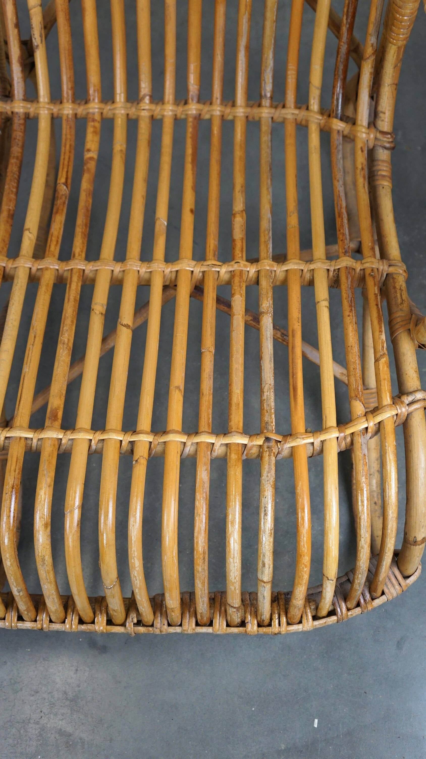 Vintage rattan Belse 8, Dutch Design, 1950, 2-seater sofa