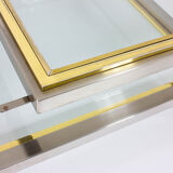Brass and chrome sliding top table