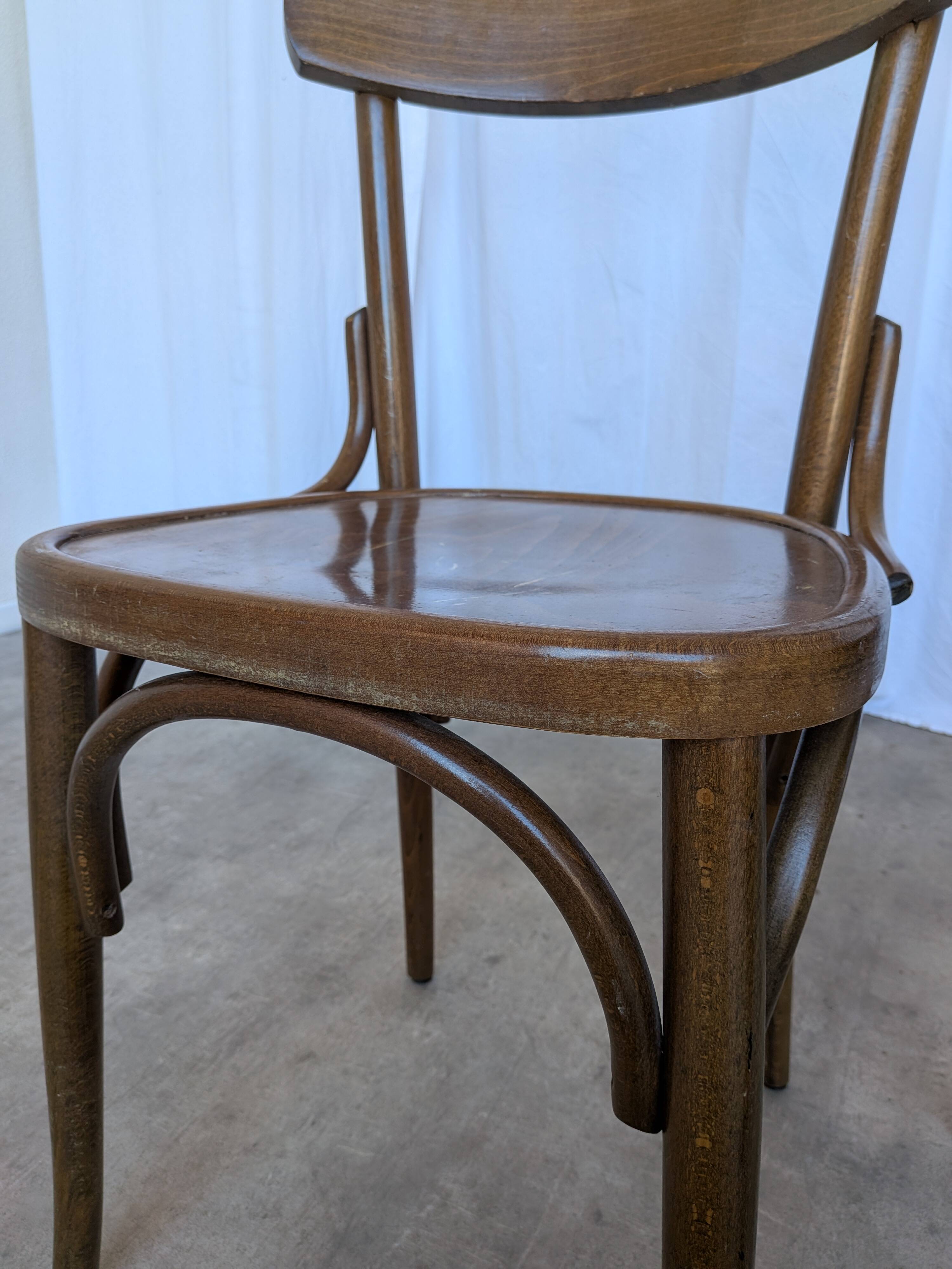 Set of 2 Vintage Wooden Dining Chair: Mid-Century Bistro Style, Yugoslavia