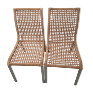 Paire de chaises structure - corde