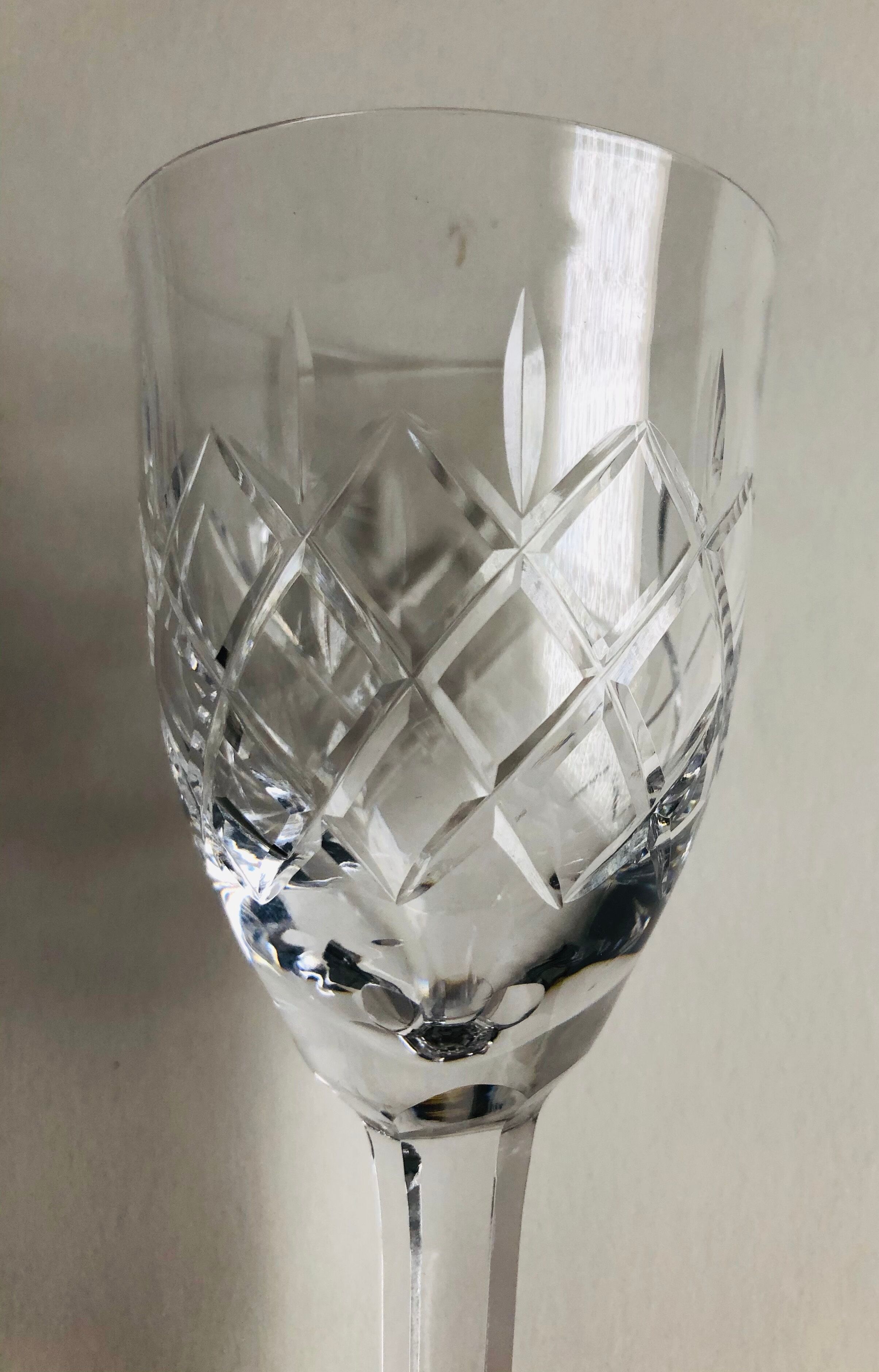 Ensemble de six verres à vin en cristal de Lorraine