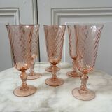 Series of 6 Rosaline champagne flutes