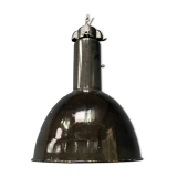 Large black enamel Bauhaus hanging lamp