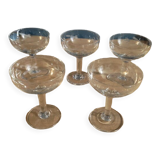 Champagne glasses chopped grapes