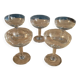 Champagne glasses chopped grapes