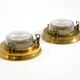 A pair of large, heavy 50s maritime ship wall lamps made of brass and glass