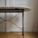 Table bistrot ovale dessus marbre
